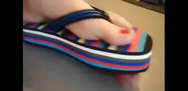  Red toes sandal cock crush  part 2 at hotfeetcams.com